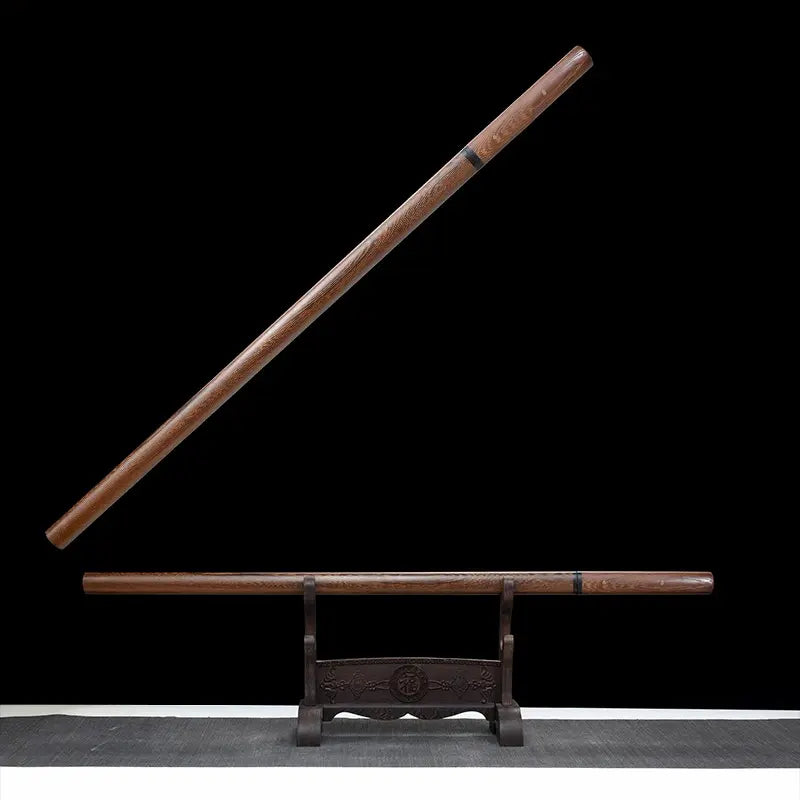 Katana Shirasaya japonais en bois de rose véritable, lame acier 1060 – vue avec saya fermé.
