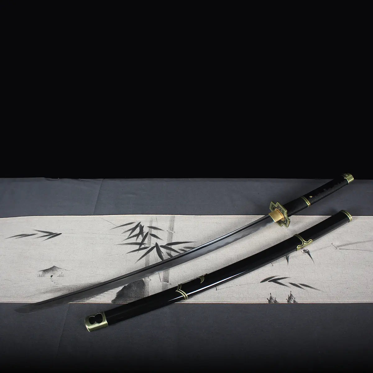 Réplique de collection du katana japonais Yubashiri de Roronoa Zoro One Piece, lame acier carbone 1045 haut de gamme.