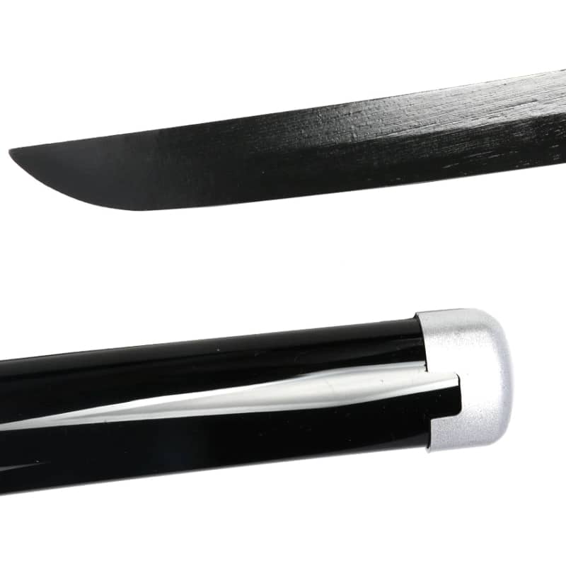Katana en bois accessoire de cosplay du personnage Tanjirō Kamado dans le manga demon slayer lame en bamboo peinte en noir