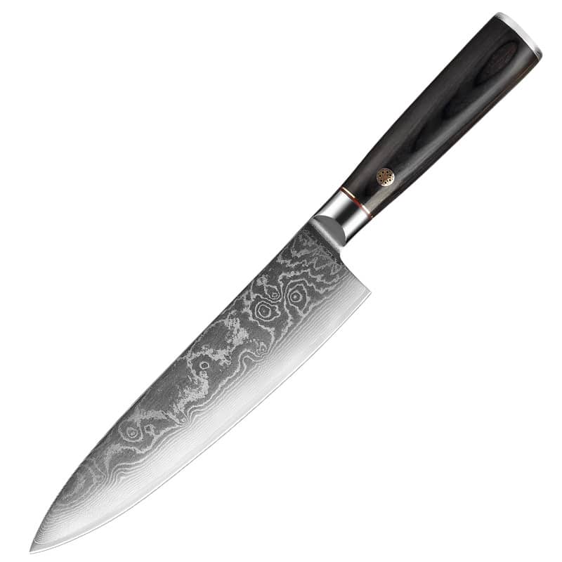 couteaux en acier damas de chef japonais style occidental
