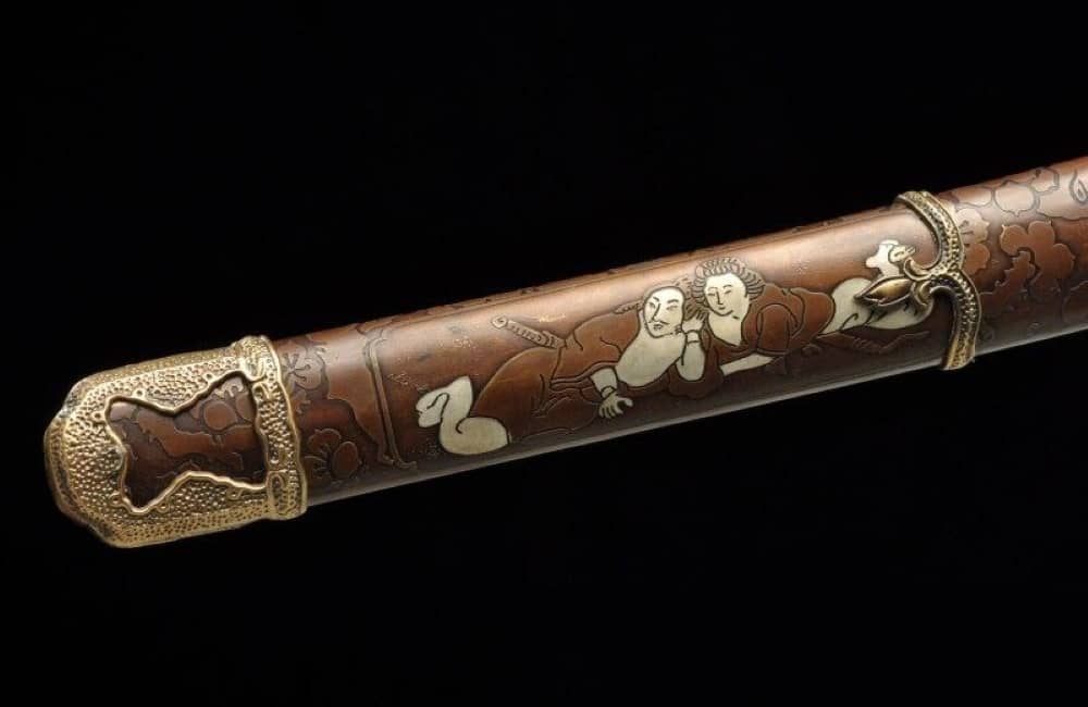 Katana artisanal Spirit of Daimyo fourreau en métal avec gravure