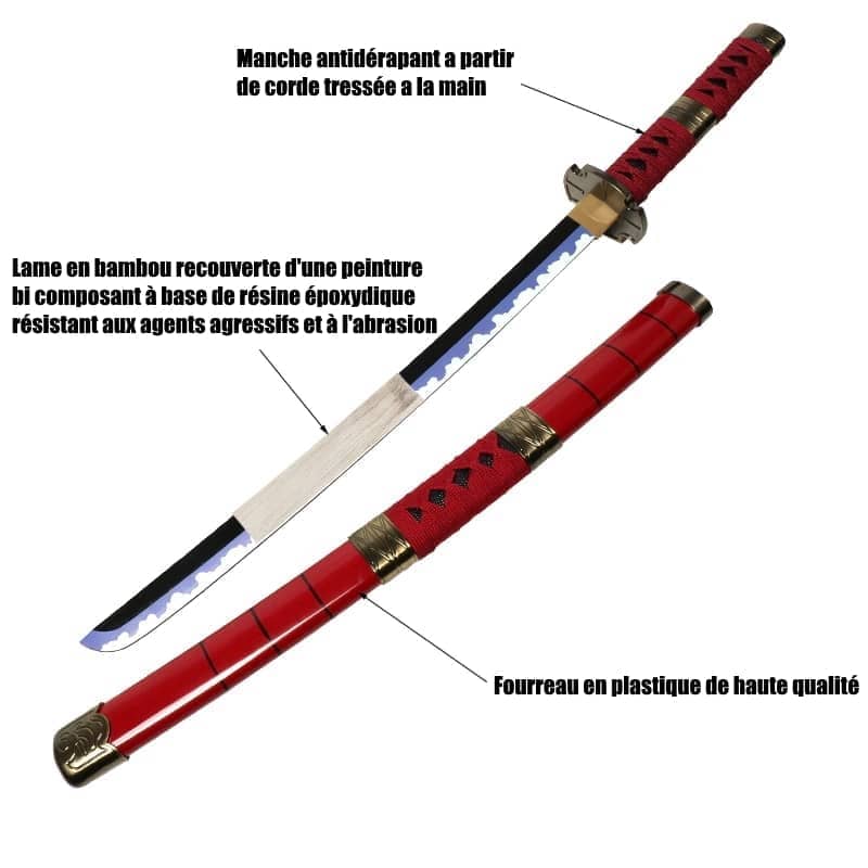 Sandai kitetsu Roronoa Zoro one piece lame en bois