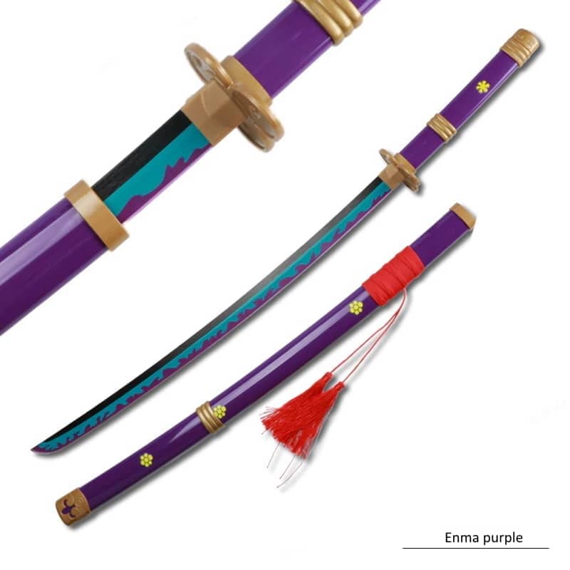 Katana en bois Enma variante violet sabre de Roronoa Zoro accessoire de cosplay One Piece