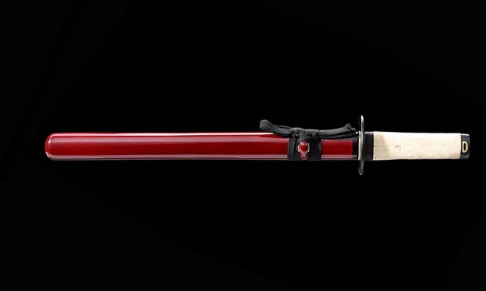 Couteau traditionnel japonais tanto de couleur pourpre