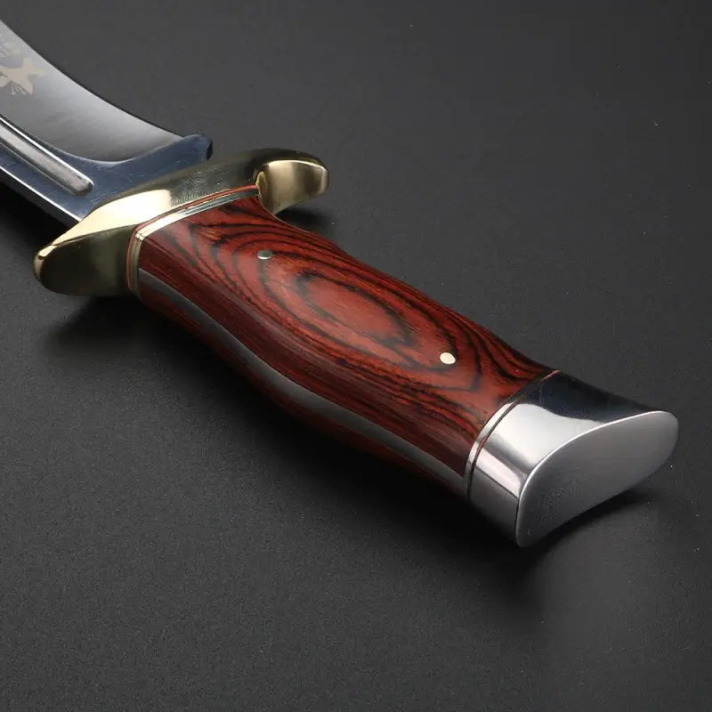 manche en bois couteau de chasse bowie personnalisable