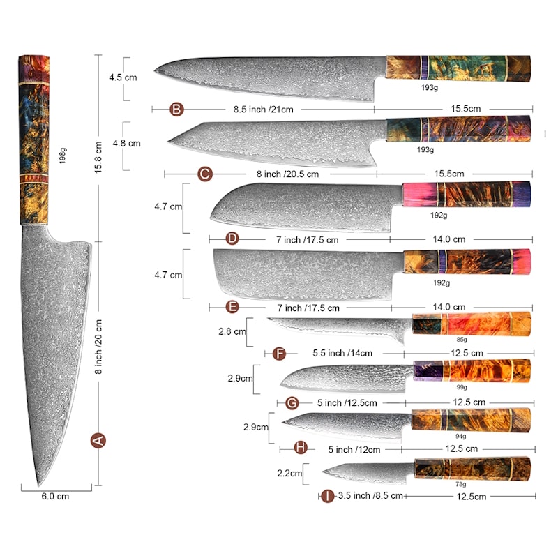 Sets de couteaux de cuisine japonais collection Satori 悟り