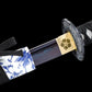 Katana Tomoe Gozen en acier carbone pliée Mokume-gane