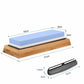 Dimensions de la pierre à aiguiser japonaise 18 × 6 × 3 cm avec guide d’angle inclu
