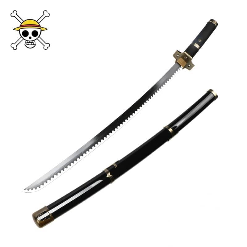 Katana Yubashiri en bois couleur noir accessoire cosplay One piece