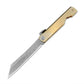 Couteau pliant traditionnel japonais higonokami lame en acier mokume-gane avec manche en aliage de cuivre couteau de samurai  