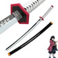 Katana en bois accessoire de cosplay du personnage Giyu Tomioka dans le manga Demon Slayer sabre de couleur blanc et violet