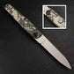 Couteau stiletto automatique italien de la marque akc manche en fibre de nylon couleur camouflage militaire