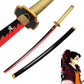 Katana en bois accessoire de cosplay du personnage Tsugikuni Yoriichi dans le manga Demon Slayer sabre de couleur pourpre et doré
