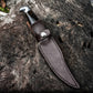 Couteau chasse avec manche en bois et étuis en cuir