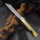 couteau traditionnel japonais pliant higonokami en acier Mokume-gane
