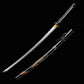 Katana artisanal tranchant avec fourreau noir motif de dragon
