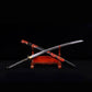 Katana artisanal Red Ryu motif de dragon rouge sur le fourreau