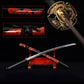 Katana artisanal Red Ryu motif de dragon rouge sur le fourreau