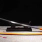 Katana de samourai tranchant acier carbon Shirasaya en bois de rosier lame courbée