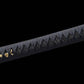 manche noir katana artisanal avec gravure du dieu Fudo Myoo