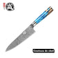 couteau de chef japonais en acier damas collection blue saphir