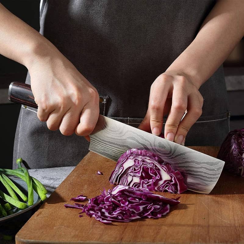 Acheter Couteau de Chef damas de 8 pouces, couteau de cuisine, Sashimi de  saumon, couteau damas, couteau à trancher, couteau de cuisine