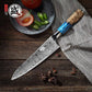 couteau de chef japonais en acier damas collection blue saphir