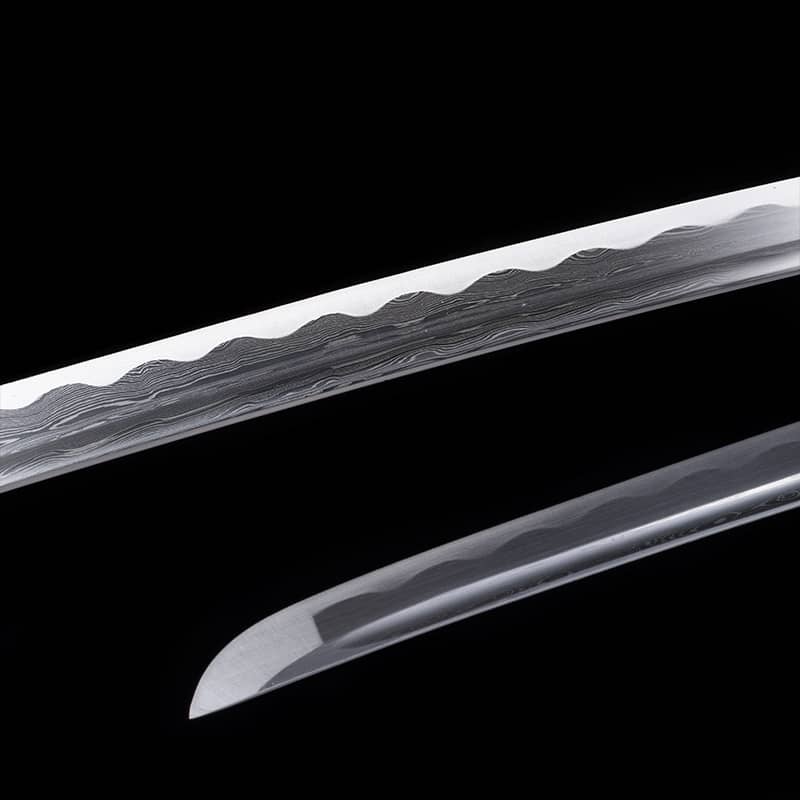 Lame de katana raffiner de haute qualité en acier Mokume-gane a haute teneur en carbone plier en plus de 880 couches très résistant et tranchant 