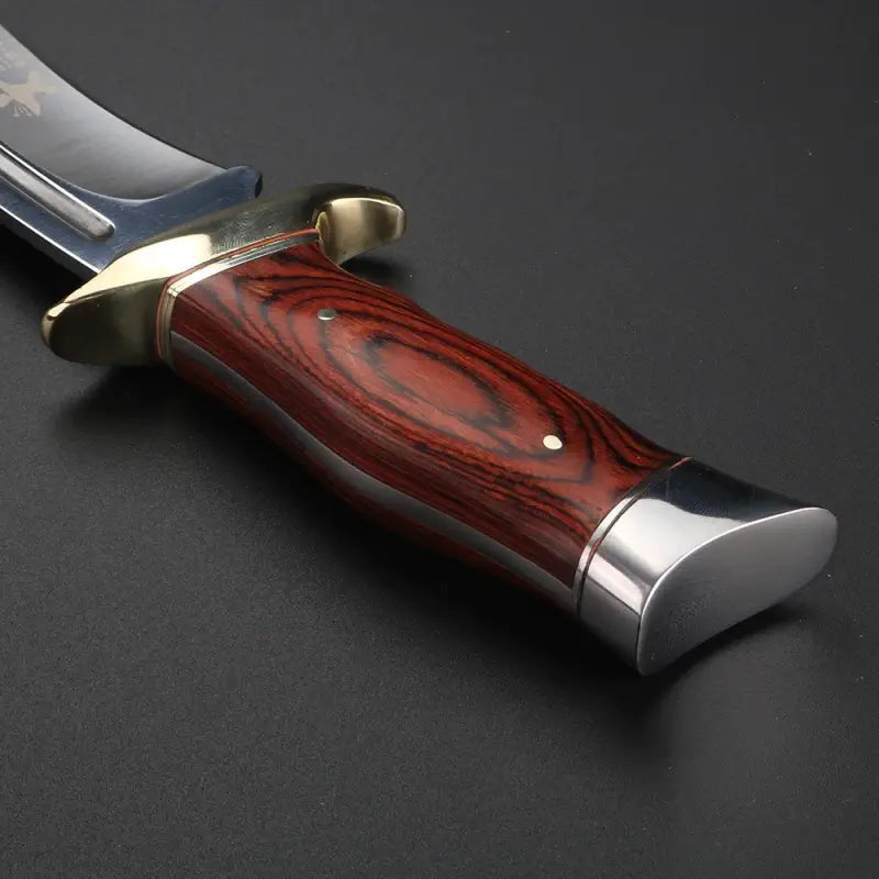 manche en bois couteau de chasse bowie personnalisable 