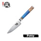 Petty couteau de cuisine japonais en acier damas collection blue saphir