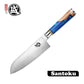 santoku couteau de cuisine japonais en acier damas collection blue saphir